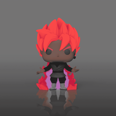Figura Funko Pop com cabelo vermelho flamejante e roupa preta