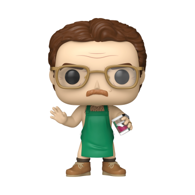 Boneco Funko Pop de homem com avental verde e óculos