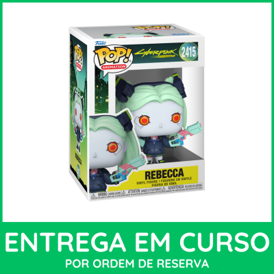 Boneca vinyl Funko Pop! Animation Cyberpunk Edgerunners Rebecca na embalagem