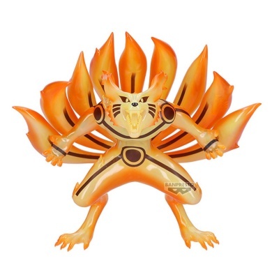 Figura colecionável Kurama modo nove caudas laranja e creme