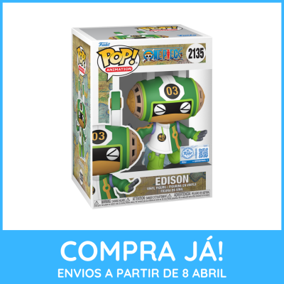 Funko Pop! Animation Edison da série One Piece em embalagem com janela