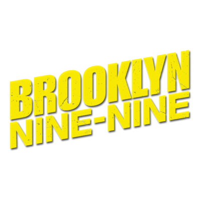 Texto amarelo desgastado BROOKLYN NINE-NINE em fundo branco