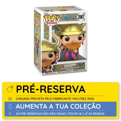 Figura Funko POP! de vinil Usopp da animação One Piece na embalagem