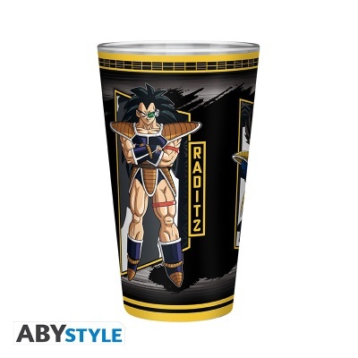 Copo preto com personagem Raditz do anime Dragon Ball e texto RADITZ.
