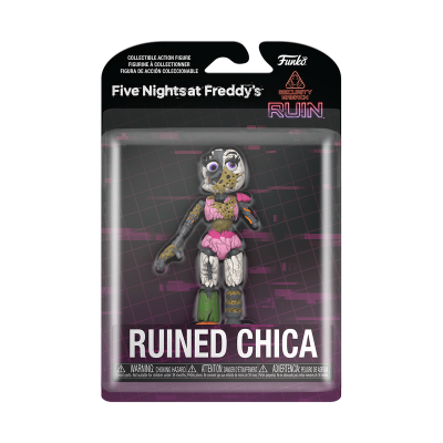Figura colecionável Ruined Chica da série Five Nights at Freddy's na embalagem Funko
