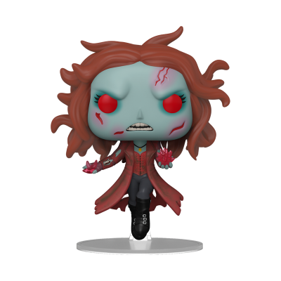 Figura estilizada de personagem azul com olhos vermelhos, cabelo ruivo, casaco vermelho e cristais vermelhos numa mão.