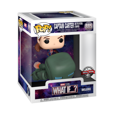 Funko Pop! Captain Carter e Hydra Stomper Marvel What If Deluxe embalagem