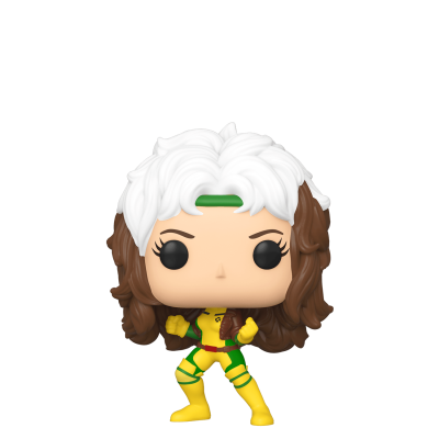 Figura Funko Pop da personagem Rogue em roupa amarela e verde