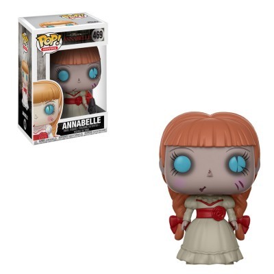 Figura Funko Pop Annabelle com vestido branco e detalhes vermelhos