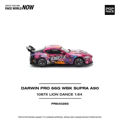 Miniatura de carro de corrida colorido DARWIN PRO 66G WBK SUPRA A90 1:64