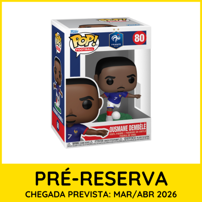 Figura Funko Pop de Ousmane Dembélé em embalagem