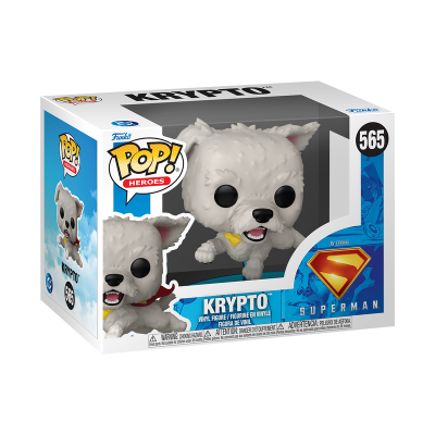 Figurine Funko Pop! de Krypto em caixa com logo Superman