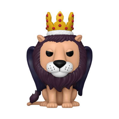 Figura estilizada de leão com coroa e asas