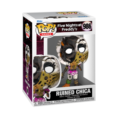 Funko Pop Ruined Chica de Five Nights at Freddy's na embalagem