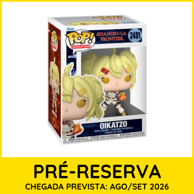 Caixa Funko POP Oikatzo Shangri-La Frontier com figura de vinil loira e chama na mão