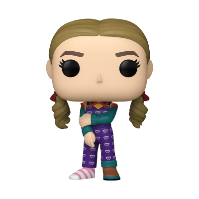 Figura colecionável estilo Funko Pop com roupas coloridas