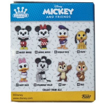 Embalagem Funko Minis com personagens Disney Mickey and Friends.