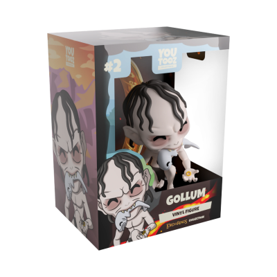 Figura de vinil Gollum na caixa da coleção Lord of the Rings