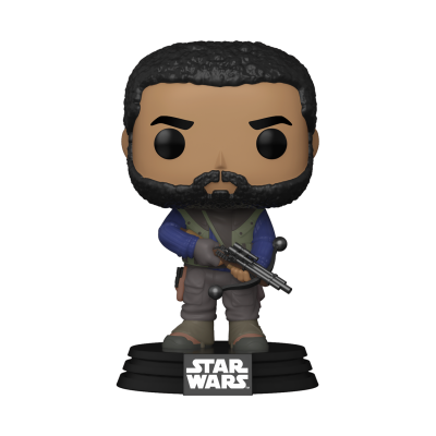 Figura Funko Pop de personagem Star Wars com rifle e base preta