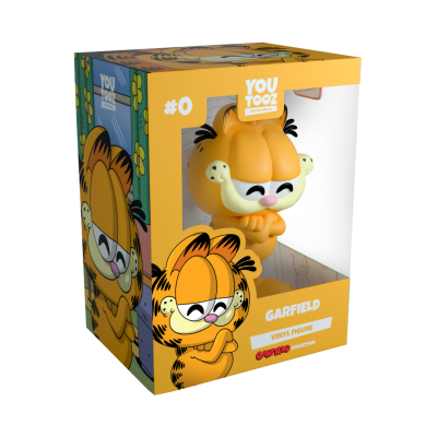 Figura de vinil do Garfield em embalagem colorida