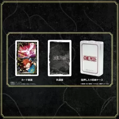 Cartas de baralho e estojo branco com logotipo ONE PIECE