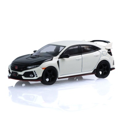 Miniatura de carro desportivo branco e preto Honda Civic Type R