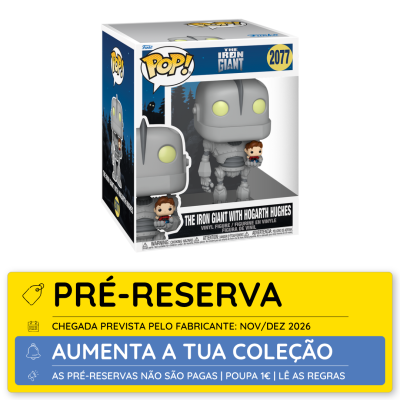 Caixa de figura Funko Pop! The Iron Giant with Hogarth Hughes em vinil