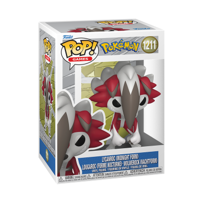 Figura Funko Pop! Pokémon Lycanroc Midnight Form em embalagem