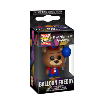 Chaveiro Balloon Freddy em vinil da Five Nights at Freddy's na caixa