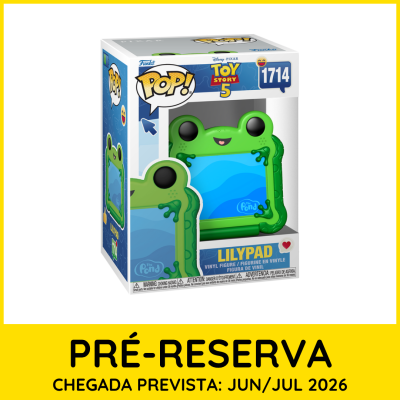 Figura de vinil Funko Pop! Lilypad Toy Story 5 na caixa com texto PRÉ-RESERVA.