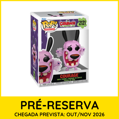 Funko Pop Courage the Cowardly Dog de vinil na embalagem
