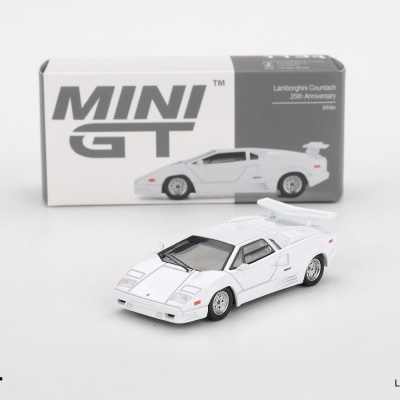Miniatura de Lamborghini Countach branco com caixa Mini GT