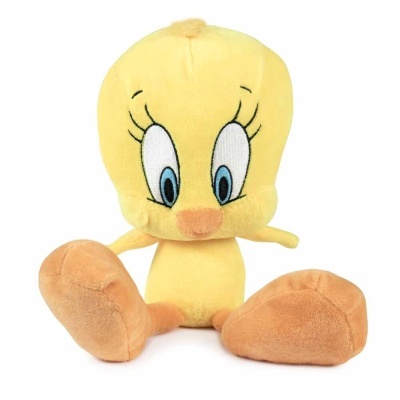 Pelúcia Tweety amarela com grandes patas laranja