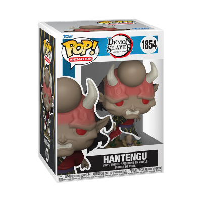 Figura Funko Pop Hantengu Demon Slayer numa caixa transparente