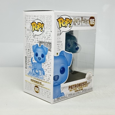 Caixa de figura POP! Harry Potter 105 Patronus Ron Weasley azul em embalagem branca