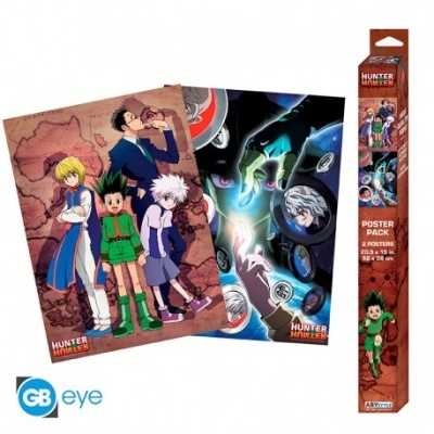 Pack de 2 posters Hunter x Hunter com personagens em caixa de papel