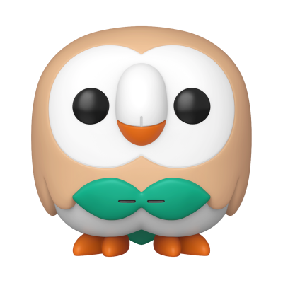 Figura colecionável do Pokémon Rowlet em plástico colorido