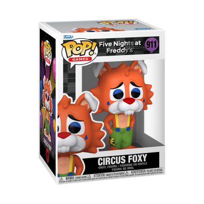 Figura de vinil Circus Foxy da Five Nights at Freddy's na caixa
