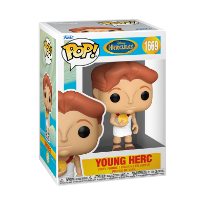 Figura Funko Pop! Young Herc da Disney Hercules em embalagem de caixa com janela