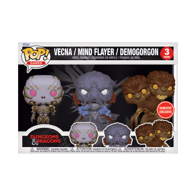 Pack de 3 figuras Funko Pop! Games Vecna, Mind Flayer e Demogorgon Dungeons & Dragons