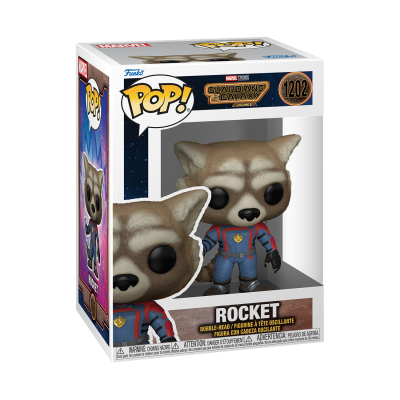 Funko Pop! Rocket dos 'Guardians of the Galaxy' na caixa