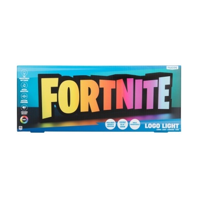 Caixa de luz LED com logótipo Fortnite em cores vibrantes