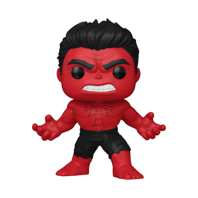 Figura colecionável estilo Funko Pop do Hulk Vermelho com cabelo e calças pretas