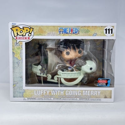 Figura Funko Pop! Rides número 111 Luffy With Going Merry em caixa com janela transparente