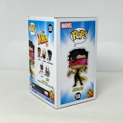 Embalagem Funko Pop! Jubilee Marvel X-Men 1536 na cor branca e azul