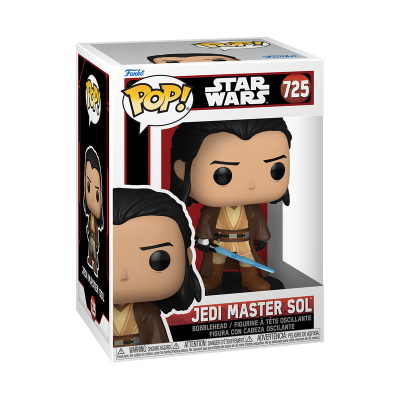 Funko Pop Star Wars Jedi Master Sol número 725 na caixa