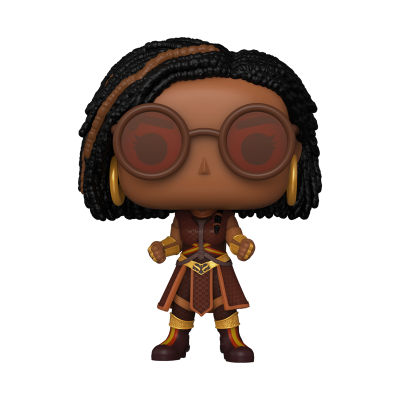 Figura de vinil Funko Pop com óculos de sol e roupa marrom e dourada