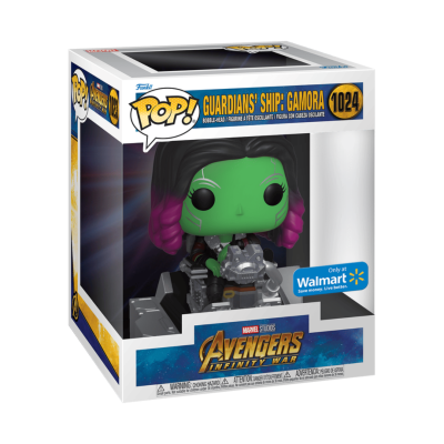 Figura POP! Gamora Guardians' Ship nº1024 em caixa transparente com selo Walmart