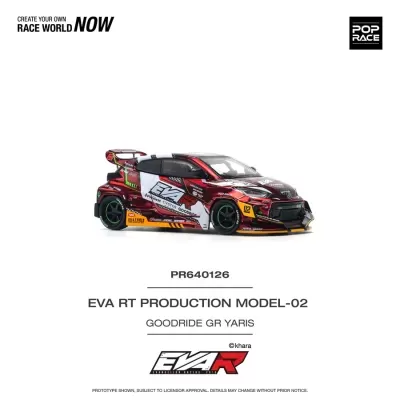 Miniatura de carro de corrida vermelha e preta com decoração EVA RT PRODUCTION MODEL-02