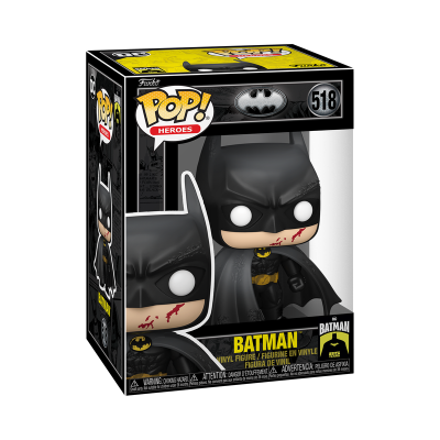 Figura colecionável Funko Pop! do Batman em embalagem preta e amarela